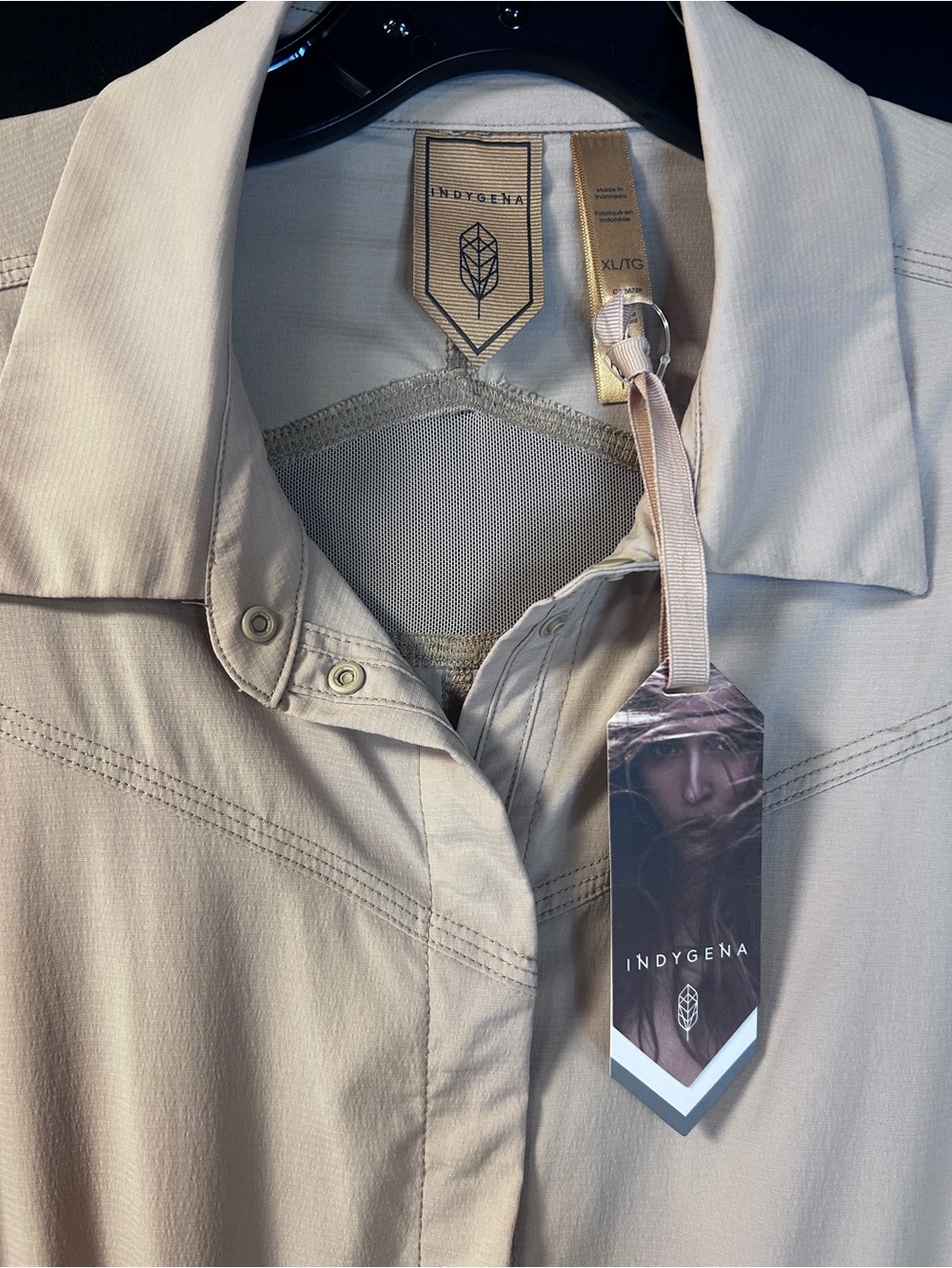 Indygena Light Beige Button-Front Shirt - Picture 11 of 13